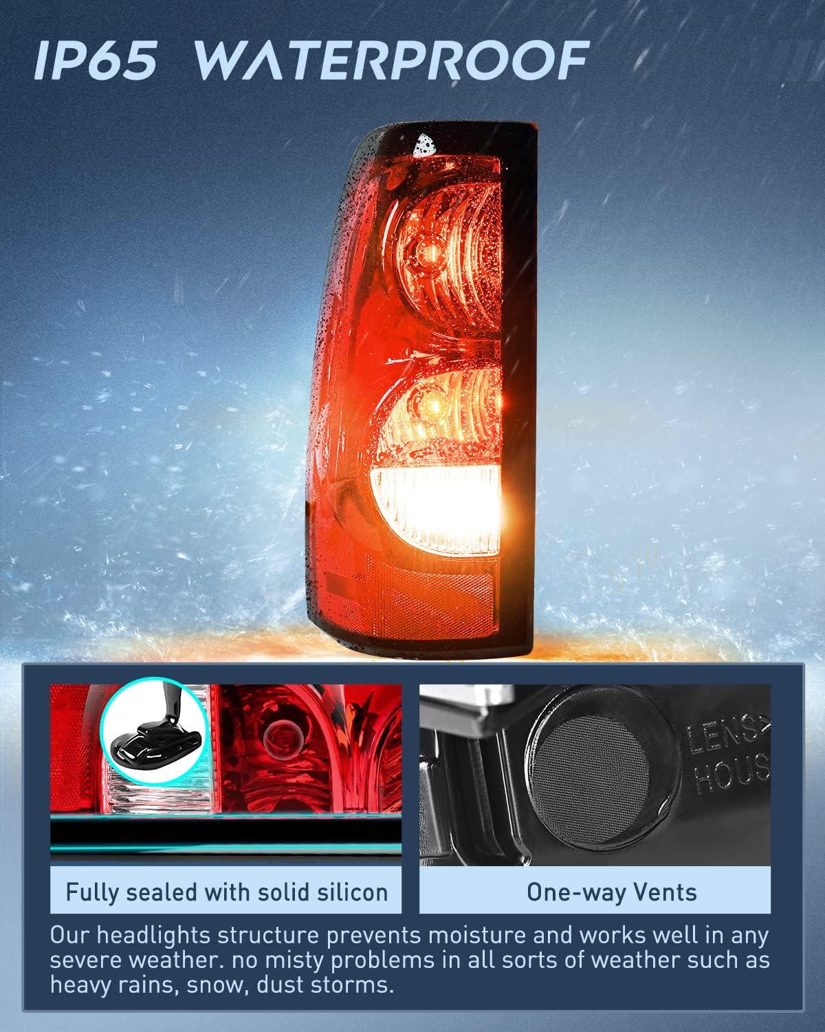 imageNilight Taillight Assembly Compatible with 2003 2004 2005 2006 Chevy Silverado 1500 1500HD 2500 2500HD 3500 2007 Chevrolet Classic OE Style Taillight Rear Lamp Driver and Passenger Side wBulbsDriver Side