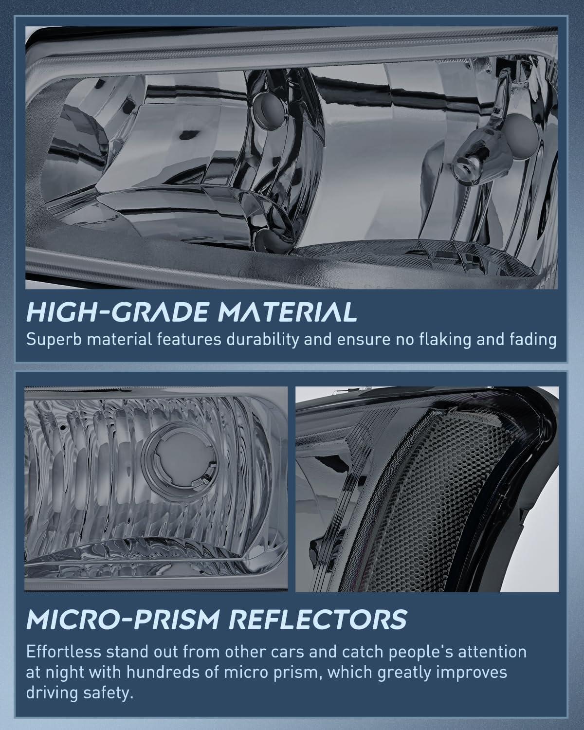 imageNilight Taillight Assembly Compatible with 2003 2004 2005 2006 Chevy Silverado 1500 1500HD 2500 2500HD 3500 2007 Chevrolet Classic OE Style Taillight Rear Lamp Driver and Passenger Side wBulbsSmoke Chrome Housing Clear Reflector