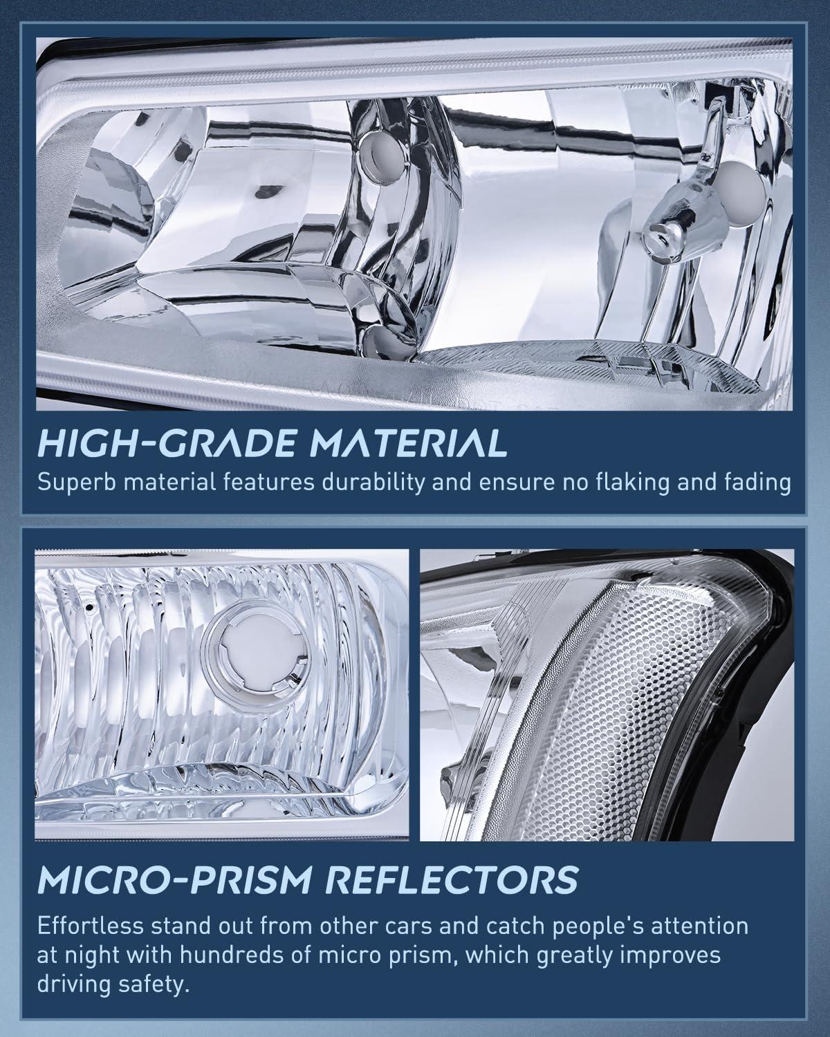 imageNilight Taillight Assembly Compatible with 2003 2004 2005 2006 Chevy Silverado 1500 1500HD 2500 2500HD 3500 2007 Chevrolet Classic OE Style Taillight Rear Lamp Driver and Passenger Side wBulbsChrome Housing  Clear Reflector