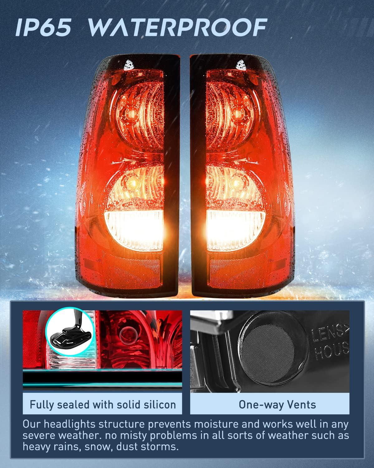 imageNilight Taillight Assembly Compatible with 2003 2004 2005 2006 Chevy Silverado 1500 1500HD 2500 2500HD 3500 2007 Chevrolet Classic OE Style Taillight Rear Lamp Driver and Passenger Side wBulbsPair of Driver and Passenger Side