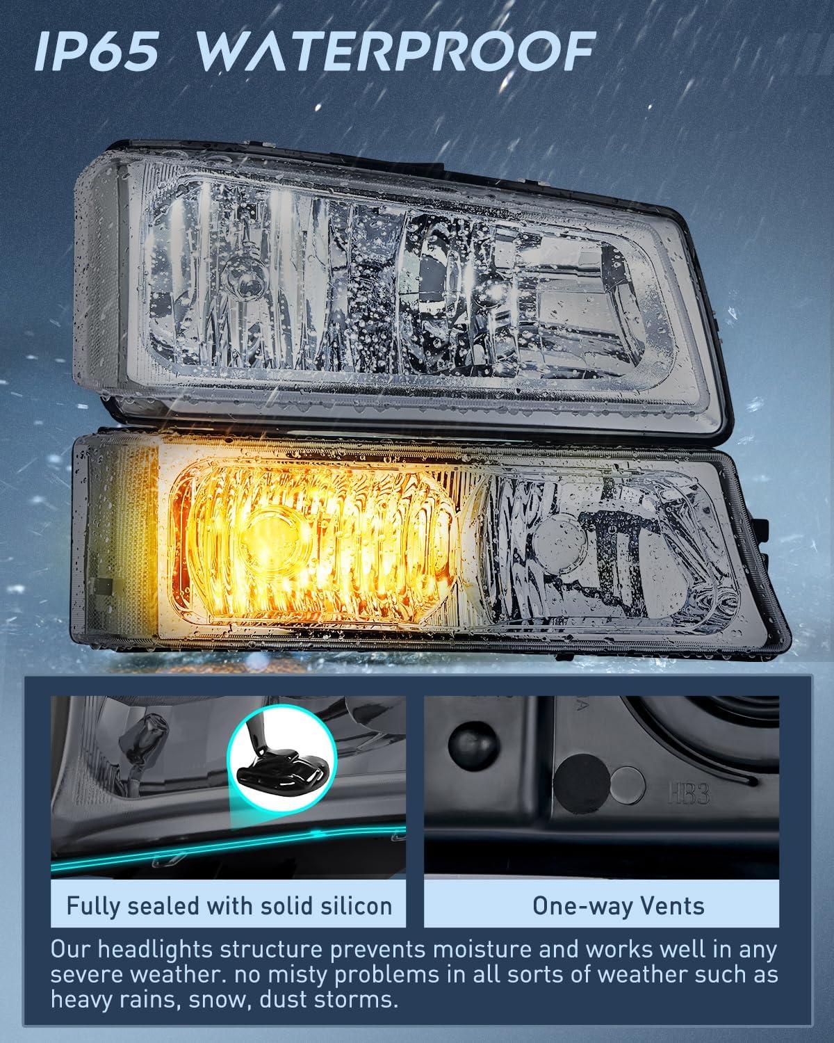 imageNilight Taillight Assembly Compatible with 2003 2004 2005 2006 Chevy Silverado 1500 1500HD 2500 2500HD 3500 2007 Chevrolet Classic OE Style Taillight Rear Lamp Driver and Passenger Side wBulbsSmoke Chrome Housing Clear Reflector