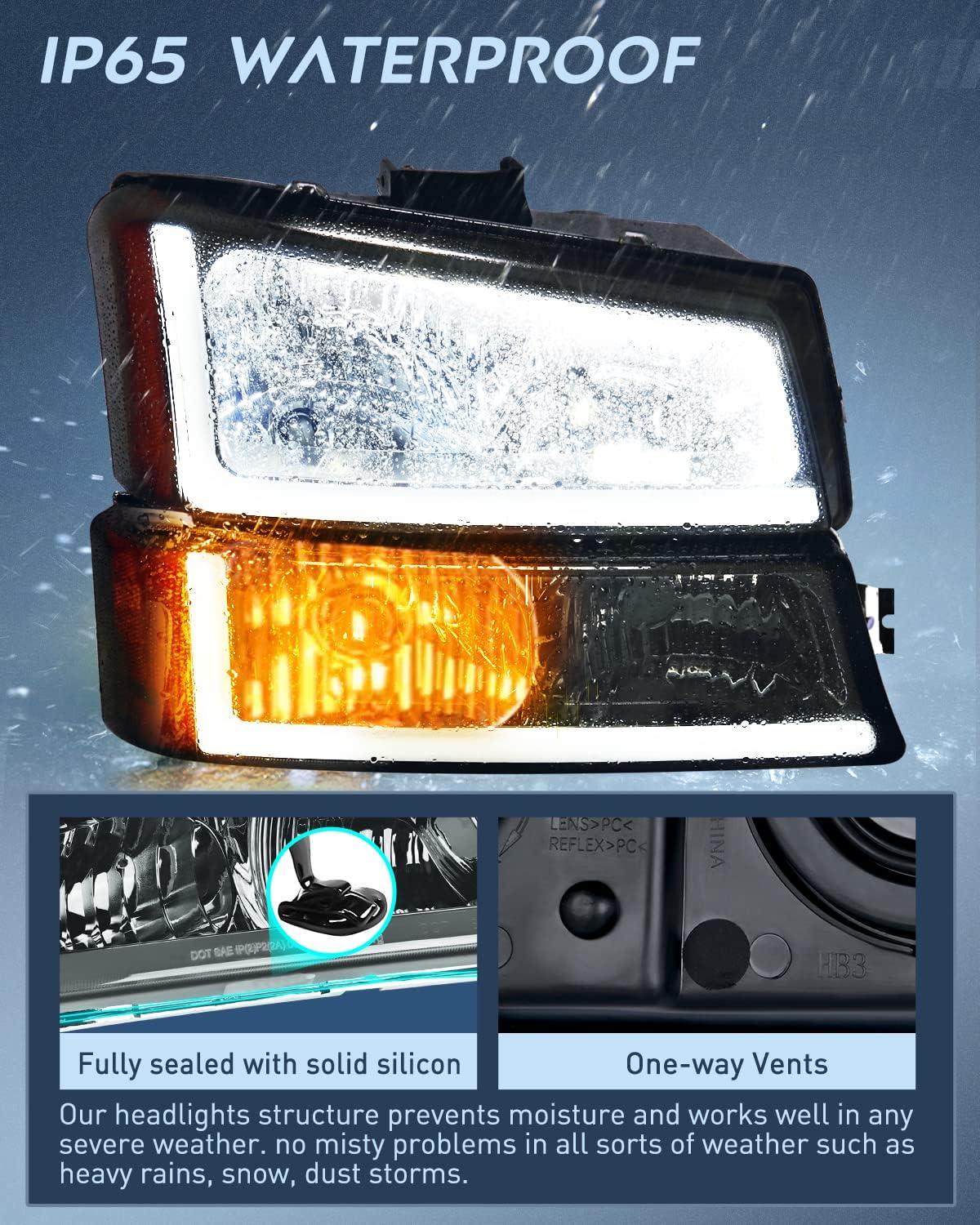 imageNilight Taillight Assembly Compatible with 2003 2004 2005 2006 Chevy Silverado 1500 1500HD 2500 2500HD 3500 2007 Chevrolet Classic OE Style Taillight Rear Lamp Driver and Passenger Side wBulbsSmoke Chrome Housing  Amber Reflector DRL