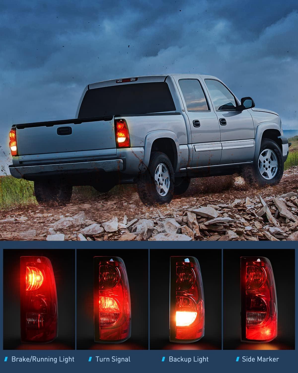imageNilight Taillight Assembly Compatible with 2003 2004 2005 2006 Chevy Silverado 1500 1500HD 2500 2500HD 3500 2007 Chevrolet Classic OE Style Taillight Rear Lamp Driver and Passenger Side wBulbsPassenger Side