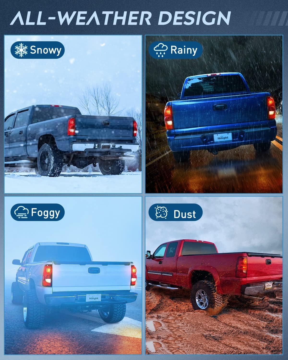 imageNilight Taillight Assembly Compatible with 2003 2004 2005 2006 Chevy Silverado 1500 1500HD 2500 2500HD 3500 2007 Chevrolet Classic OE Style Taillight Rear Lamp Driver and Passenger Side wBulbsPair of Driver and Passenger Side