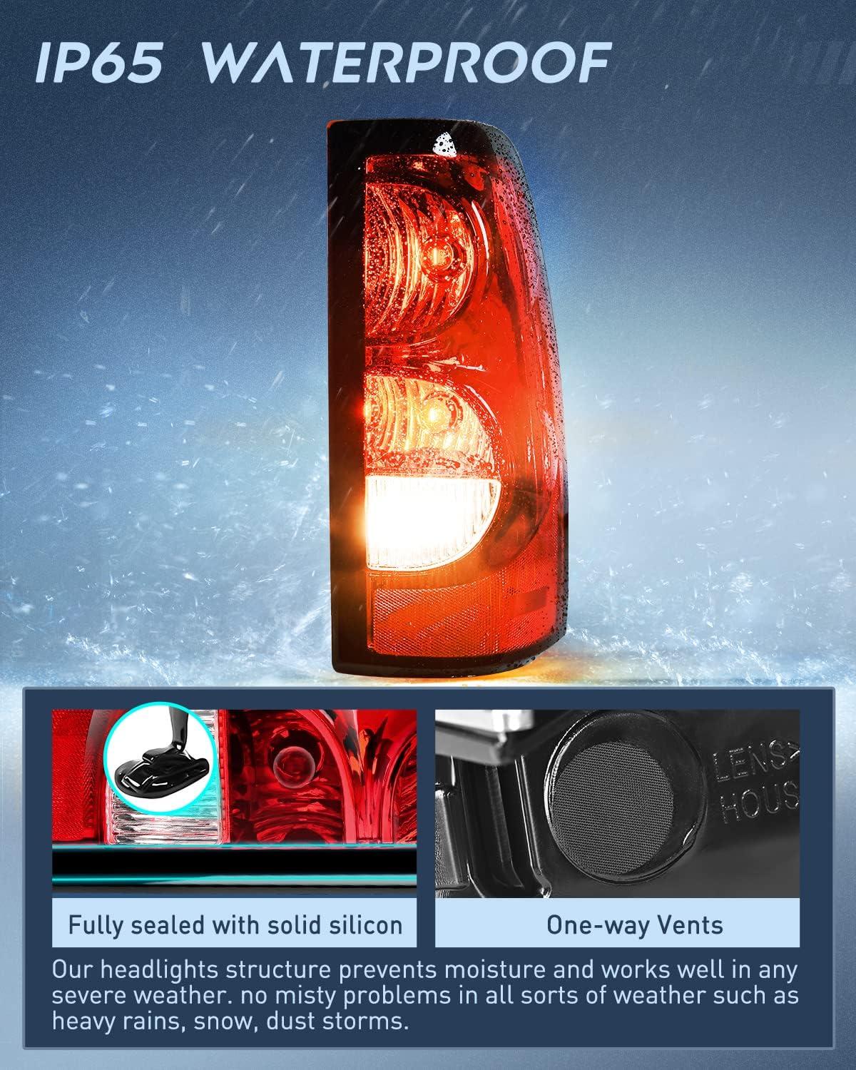 imageNilight Taillight Assembly Compatible with 2003 2004 2005 2006 Chevy Silverado 1500 1500HD 2500 2500HD 3500 2007 Chevrolet Classic OE Style Taillight Rear Lamp Driver and Passenger Side wBulbsPassenger Side