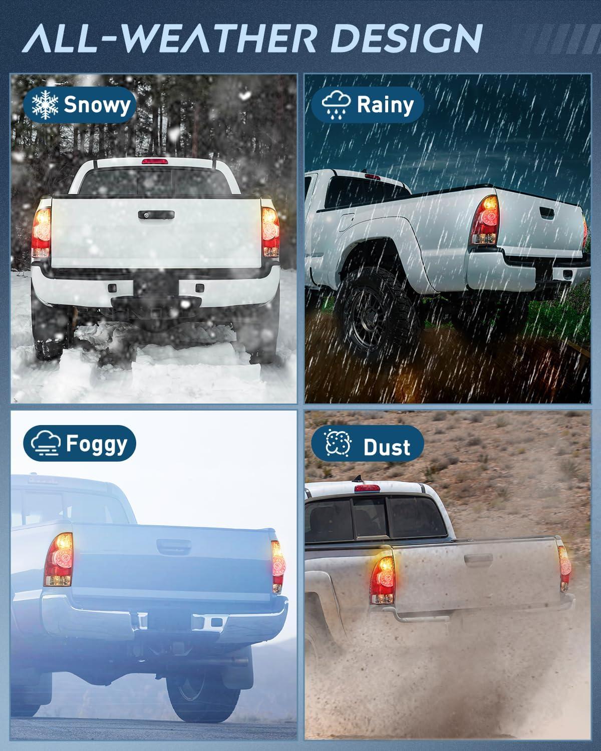 imageNilight Taillight Assembly Compatible with 2005 2006 2007 2008 2009 2010 2011 2012 2013 2014 2015 Toyota Tacoma Rear Tail Light Lamp Replacement LED Lens Passenger SideRedDriver Side