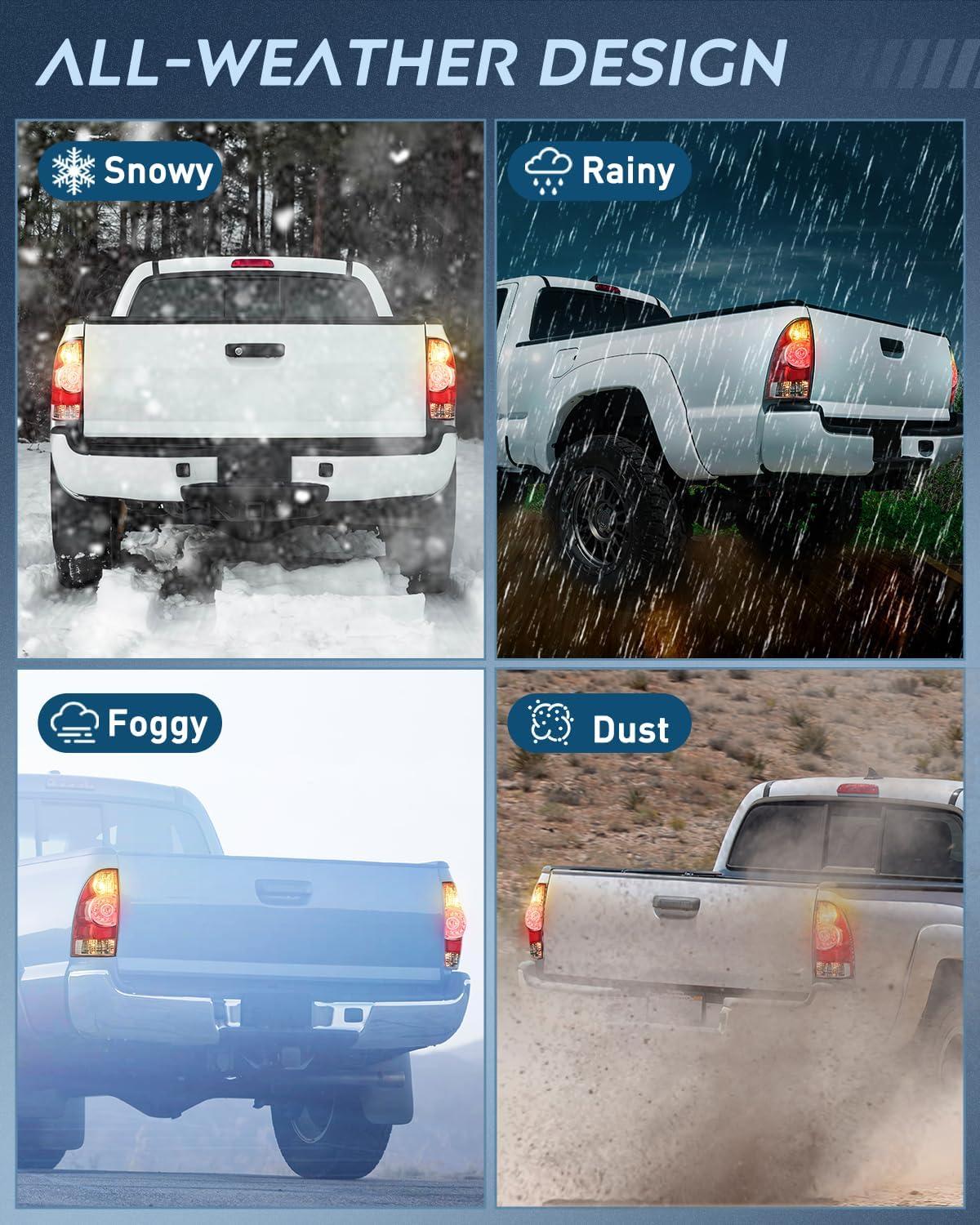 imageNilight Taillight Assembly Compatible with 2005 2006 2007 2008 2009 2010 2011 2012 2013 2014 2015 Toyota Tacoma Rear Tail Light Lamp Replacement LED Lens Passenger SideRedPair