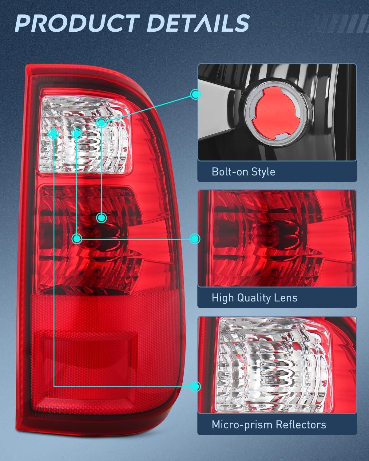 imageNilight Taillight Assembly Compatible with 2008 2009 2010 2011 2012 2013 2014 2015 2016 Ford F250 F350 F450 Super Duty Rear Lamp Replacement OE Style Passenger SideRed