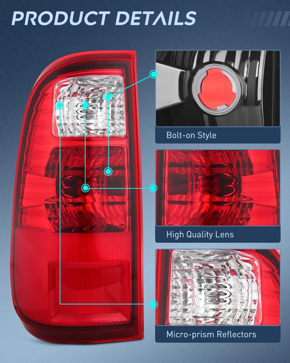 imageNilight Taillight Assembly Compatible with 2008 2009 2010 2011 2012 2013 2014 2015 2016 Ford F250 F350 F450 Super Duty Rear Lamp Replacement OE Style Passenger SideRed