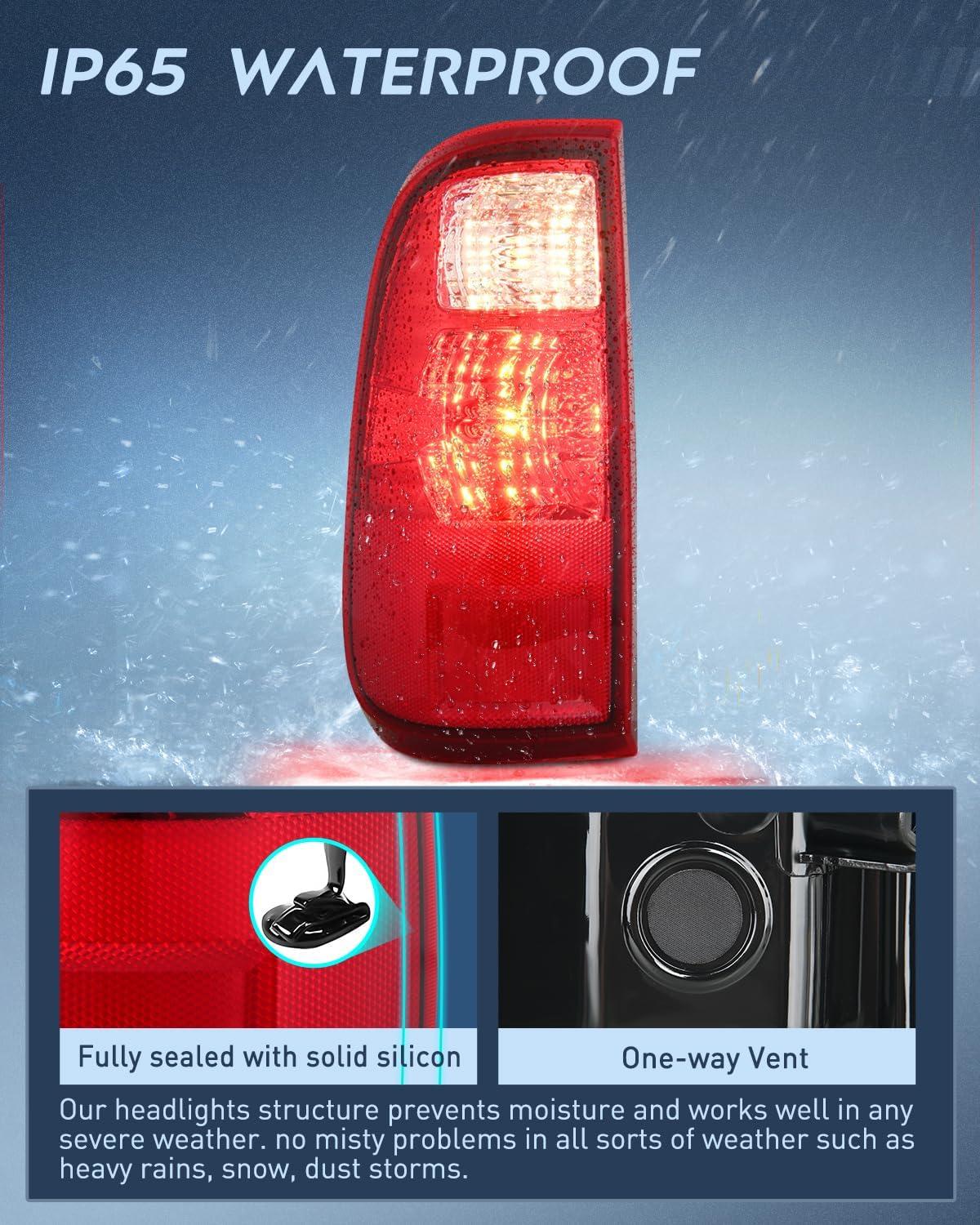 imageNilight Taillight Assembly Compatible with 2008 2009 2010 2011 2012 2013 2014 2015 2016 Ford F250 F350 F450 Super Duty Rear Lamp Replacement OE Style Passenger SideRed