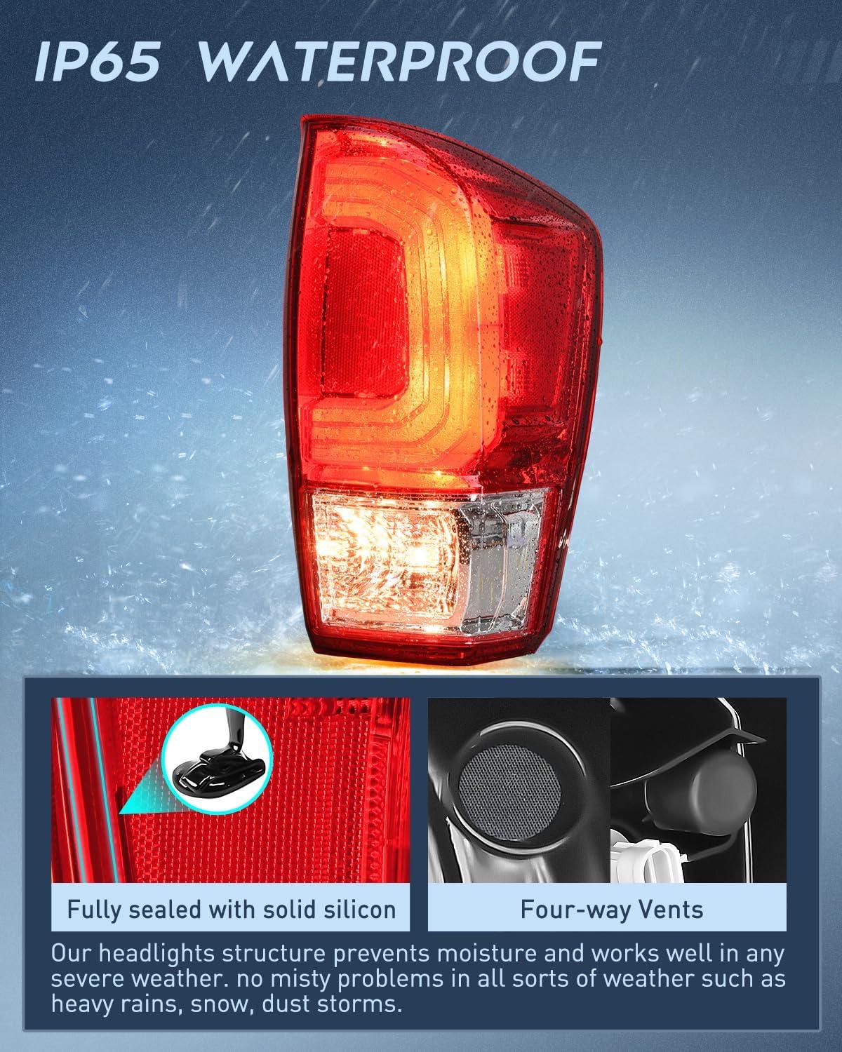 imageNilight Taillight Assembly Compatible with 2016 2017 2018 2019 2020 2021 2022 2023 Toyota Tacoma Rear Lamp Replacement OE Style Driver Side and Passenger SidePassenger Side