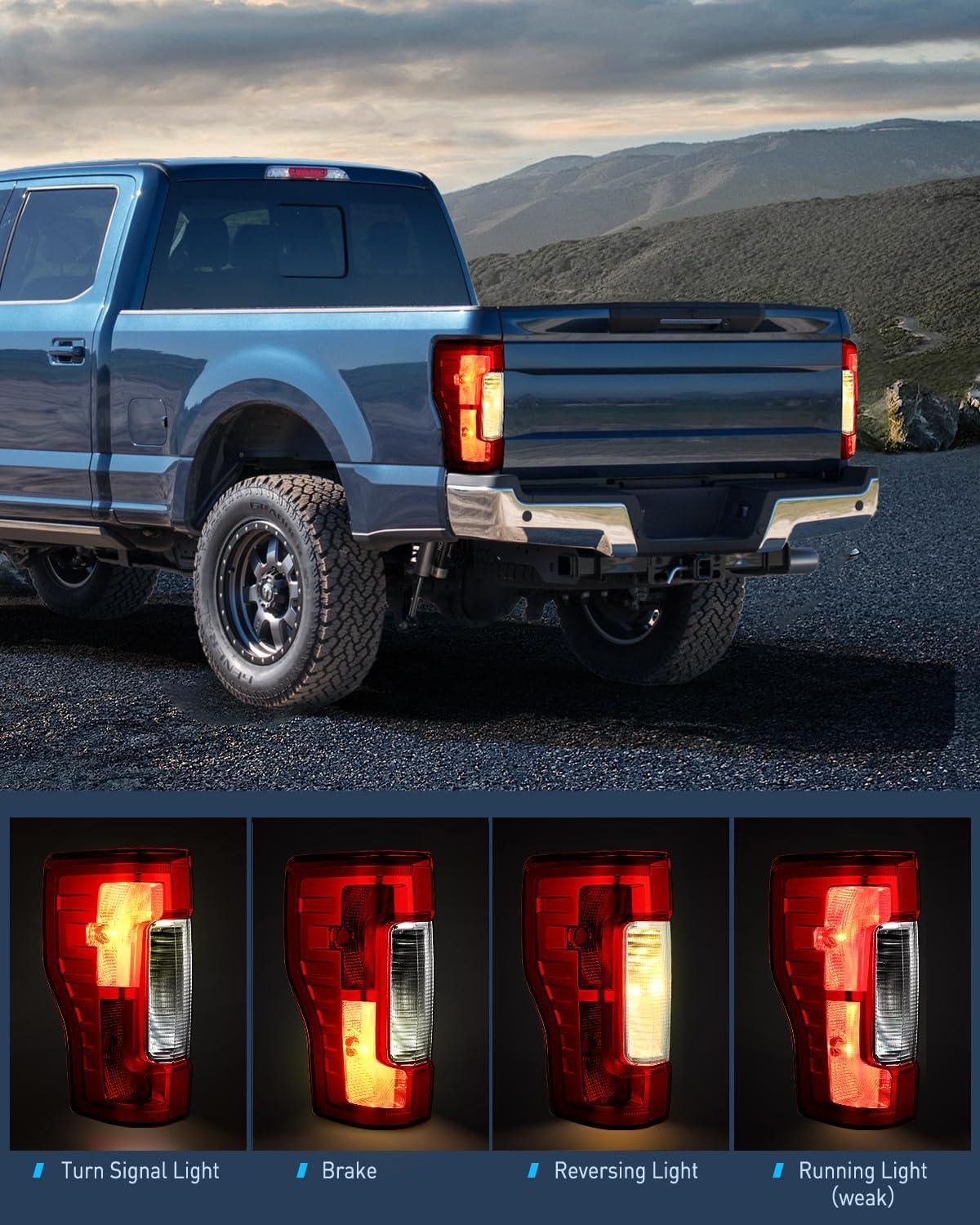 imageNilight Taillight Assembly Compatible with 2017 2018 2019 Ford F250 F350 Super Duty Rear Lamp Replacement OE Style Driver Side Red LensRed