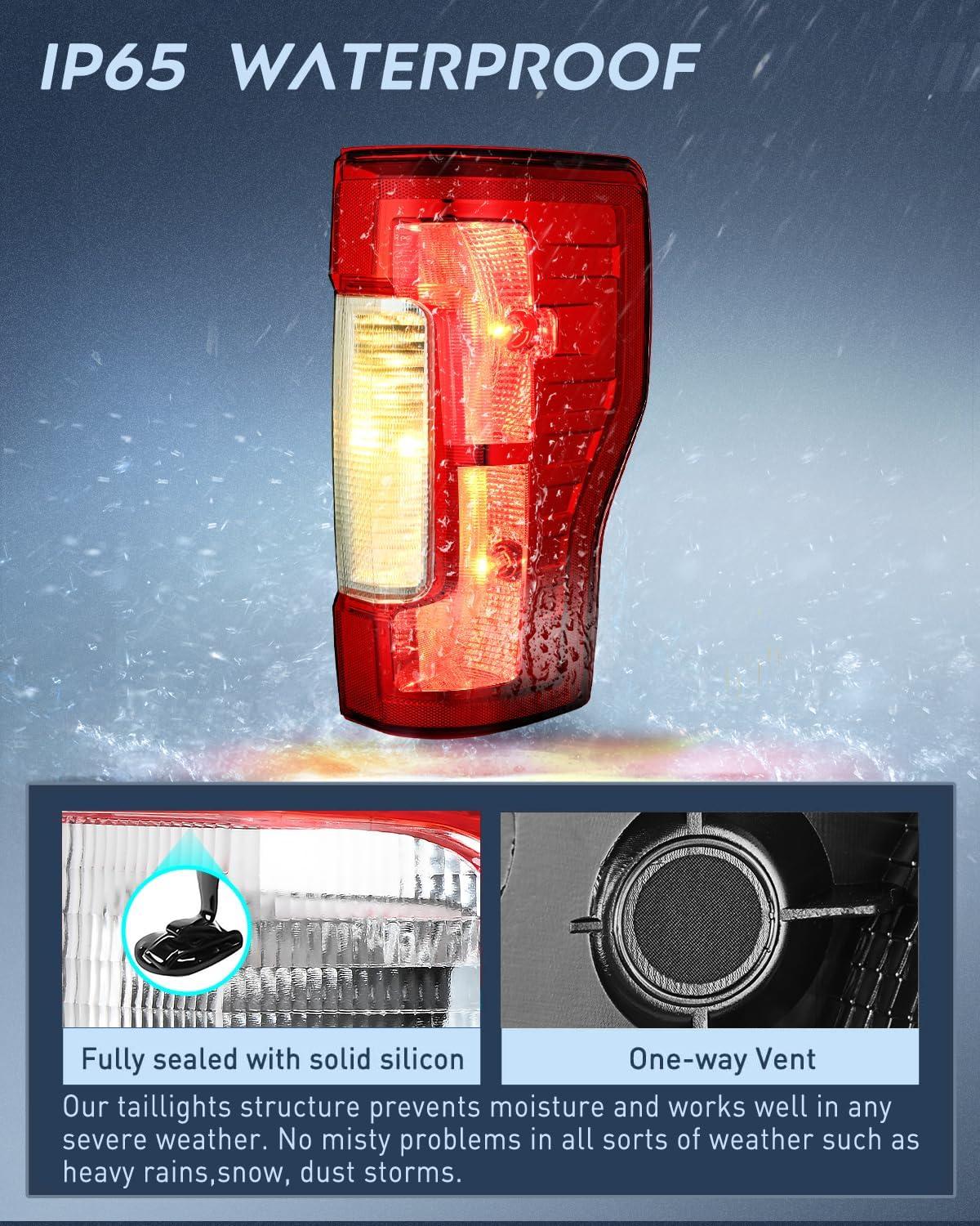 imageNilight Taillight Assembly Compatible with 2017 2018 2019 Ford F250 F350 Super Duty Rear Lamp Replacement OE Style Driver Side Red LensRed