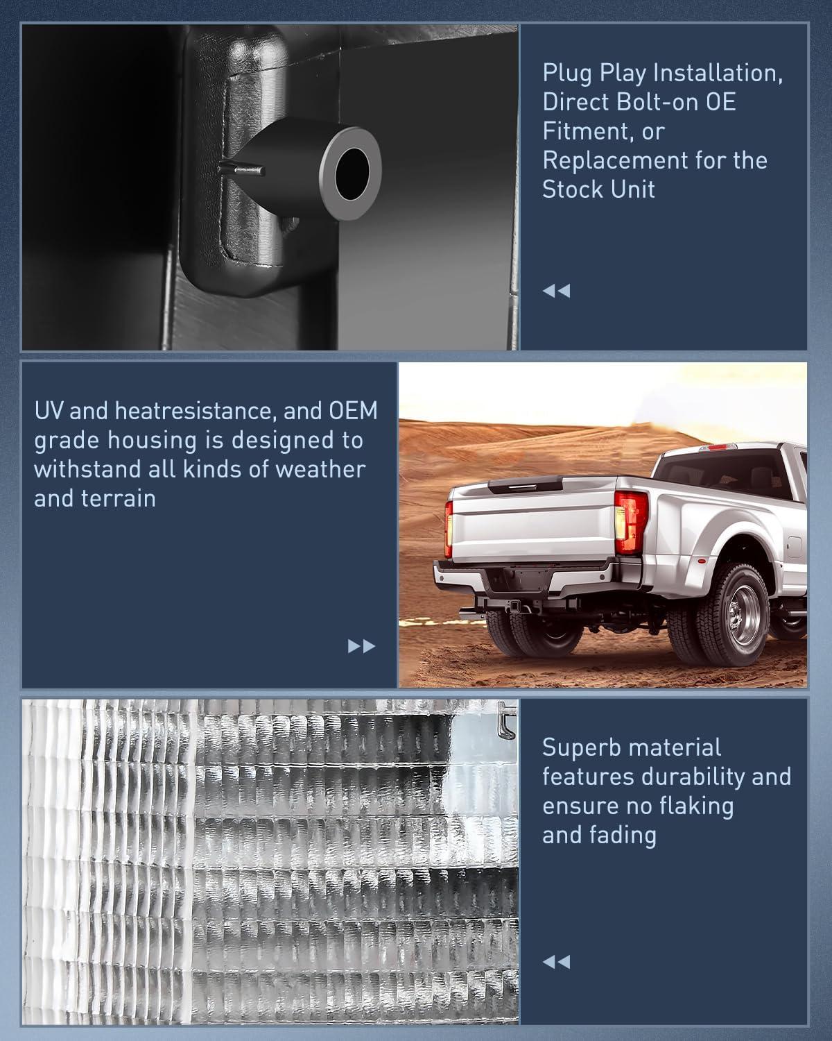 imageNilight Taillight Assembly Compatible with 2017 2018 2019 Ford F250 F350 Super Duty Rear Lamp Replacement OE Style Driver Side Red LensRed