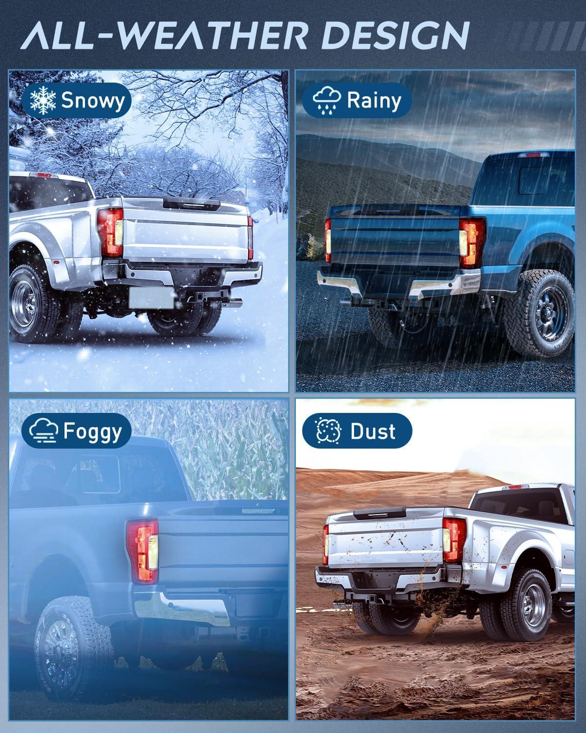 imageNilight Taillight Assembly Compatible with 2017 2018 2019 Ford F250 F350 Super Duty Rear Lamp Replacement OE Style Driver Side Red LensRed