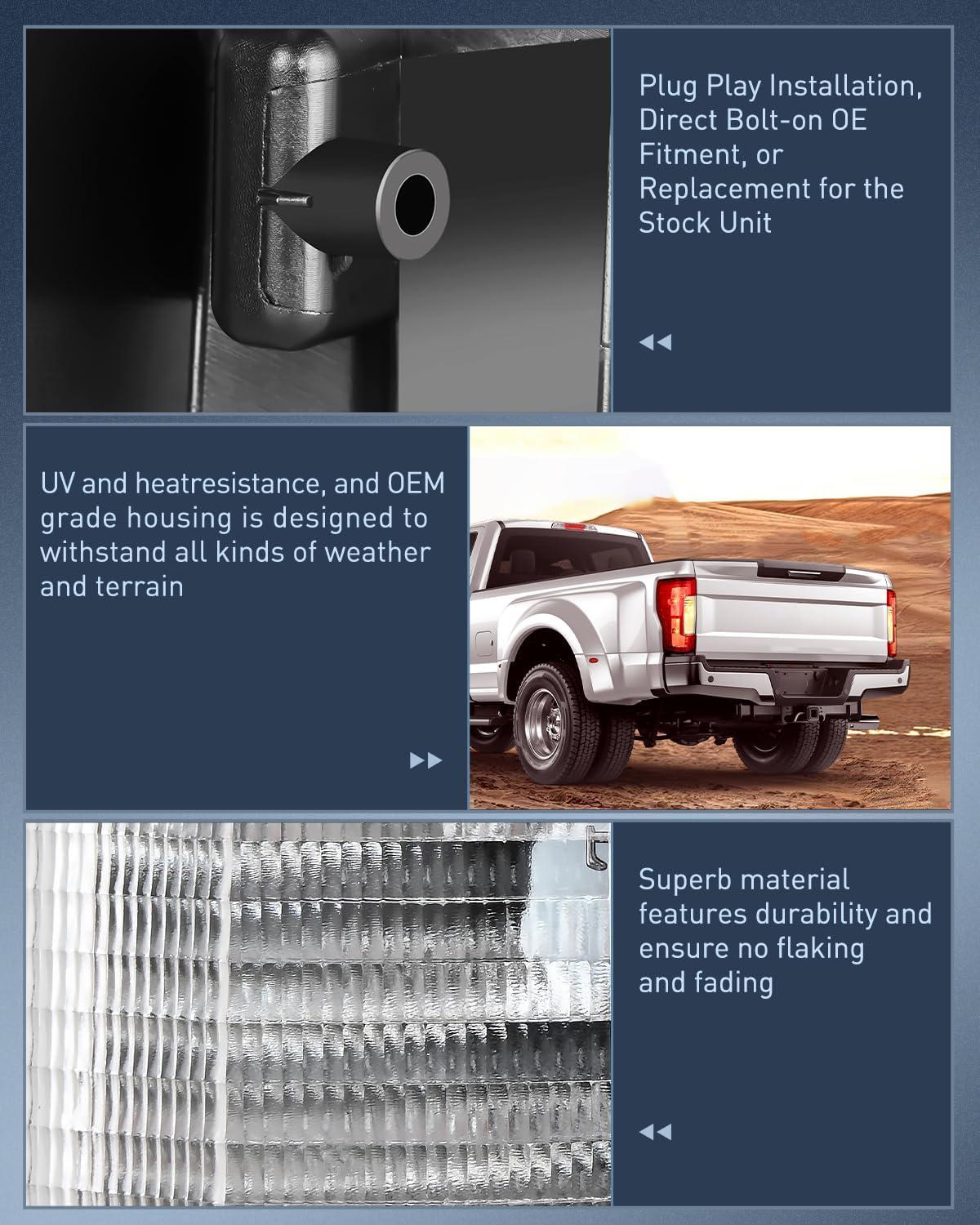 imageNilight Taillight Assembly Compatible with 2017 2018 2019 Ford F250 F350 Super Duty Rear Lamp Replacement OE Style Driver Side Red LensRed