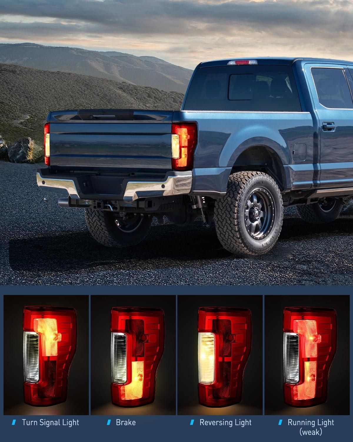 imageNilight Taillight Assembly Compatible with 2017 2018 2019 Ford F250 F350 Super Duty Rear Lamp Replacement OE Style Driver Side Red LensRed