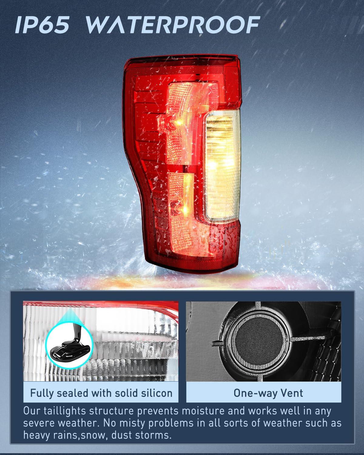 imageNilight Taillight Assembly Compatible with 2017 2018 2019 Ford F250 F350 Super Duty Rear Lamp Replacement OE Style Driver Side Red LensRed