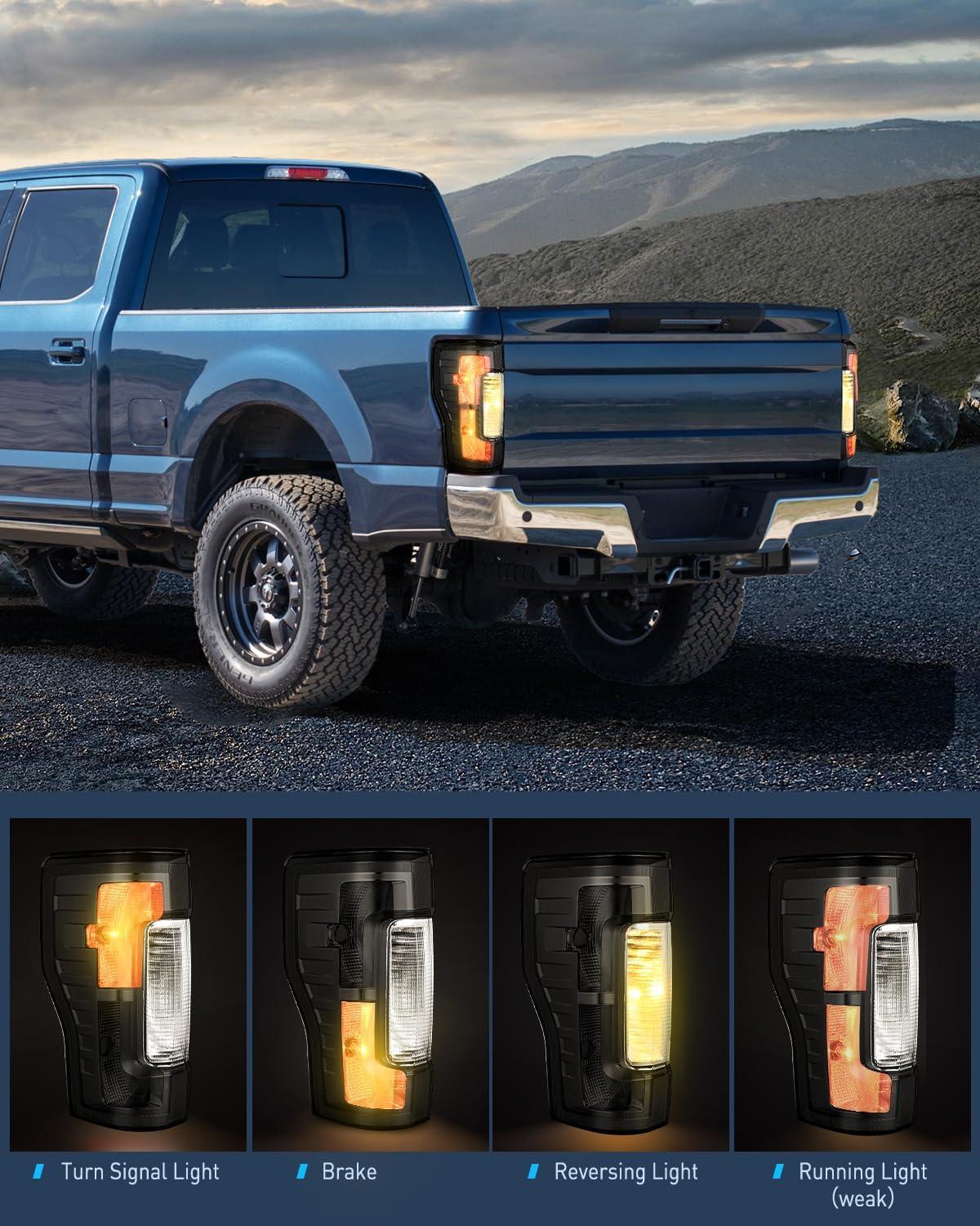 imageNilight Taillight Assembly Compatible with 2017 2018 2019 Ford F250 F350 Super Duty Rear Lamp Replacement OE Style Driver Side Red LensSmoke