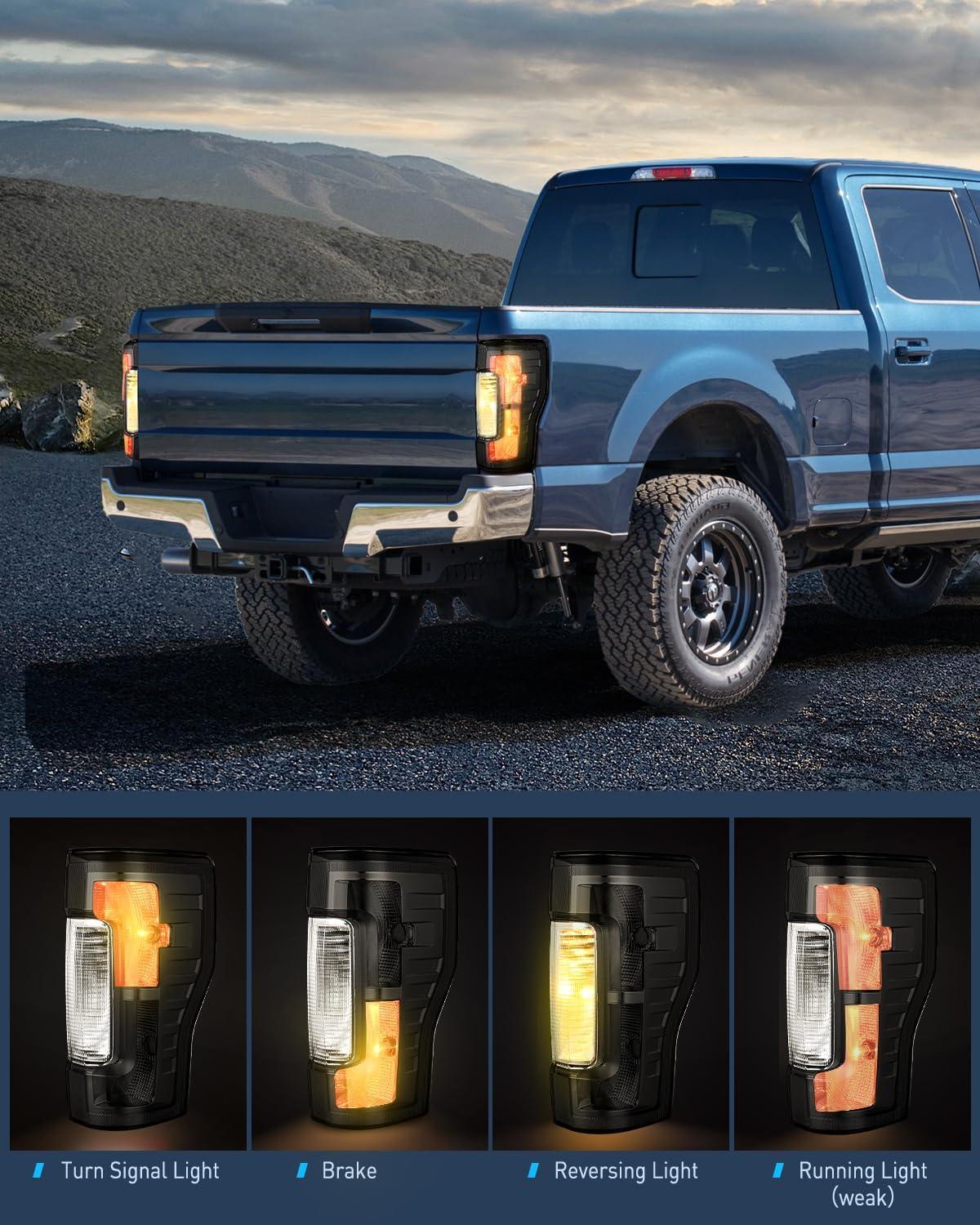 imageNilight Taillight Assembly Compatible with 2017 2018 2019 Ford F250 F350 Super Duty Rear Lamp Replacement OE Style Driver Side Red LensSmoke