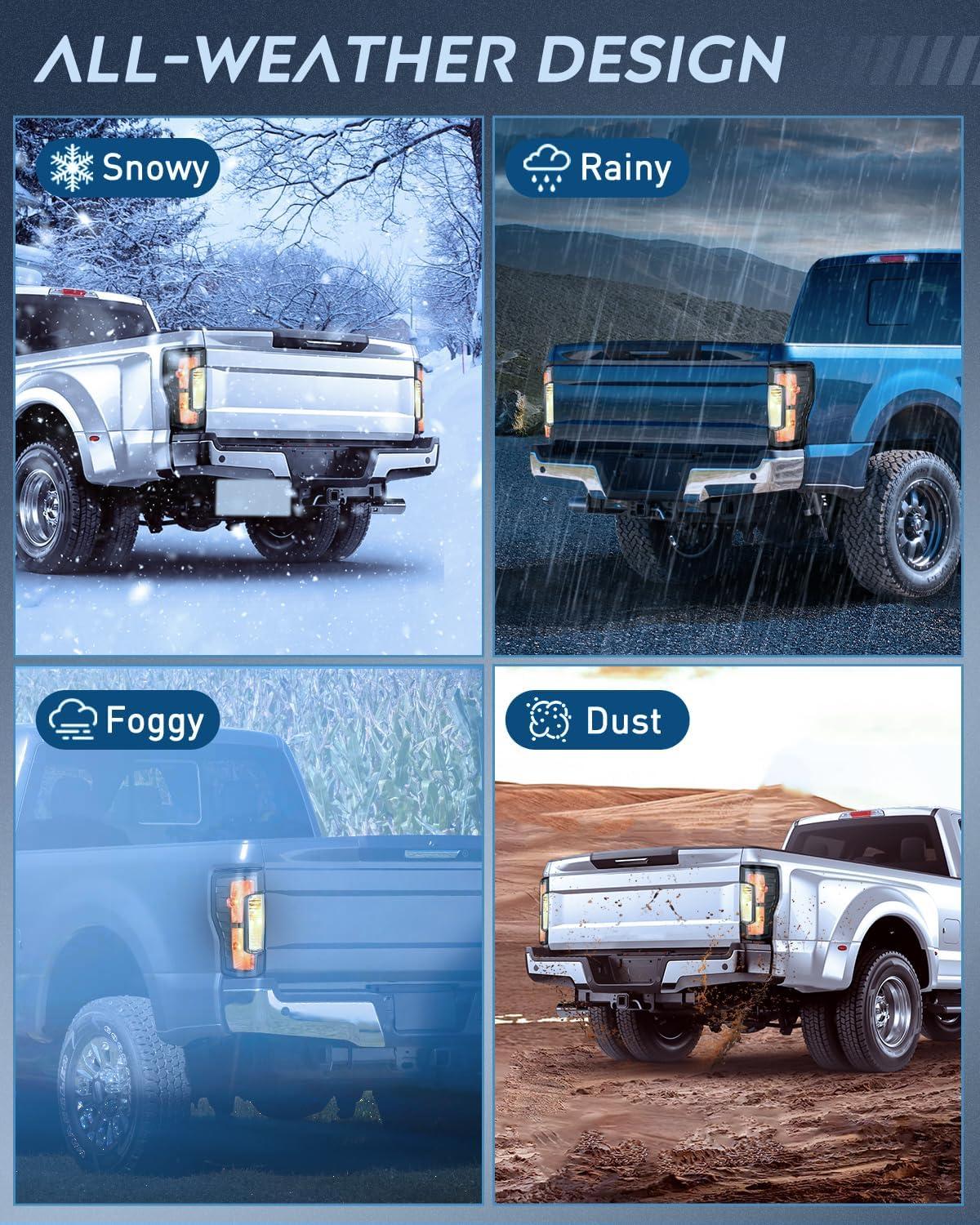 imageNilight Taillight Assembly Compatible with 2017 2018 2019 Ford F250 F350 Super Duty Rear Lamp Replacement OE Style Driver Side Red LensSmoke