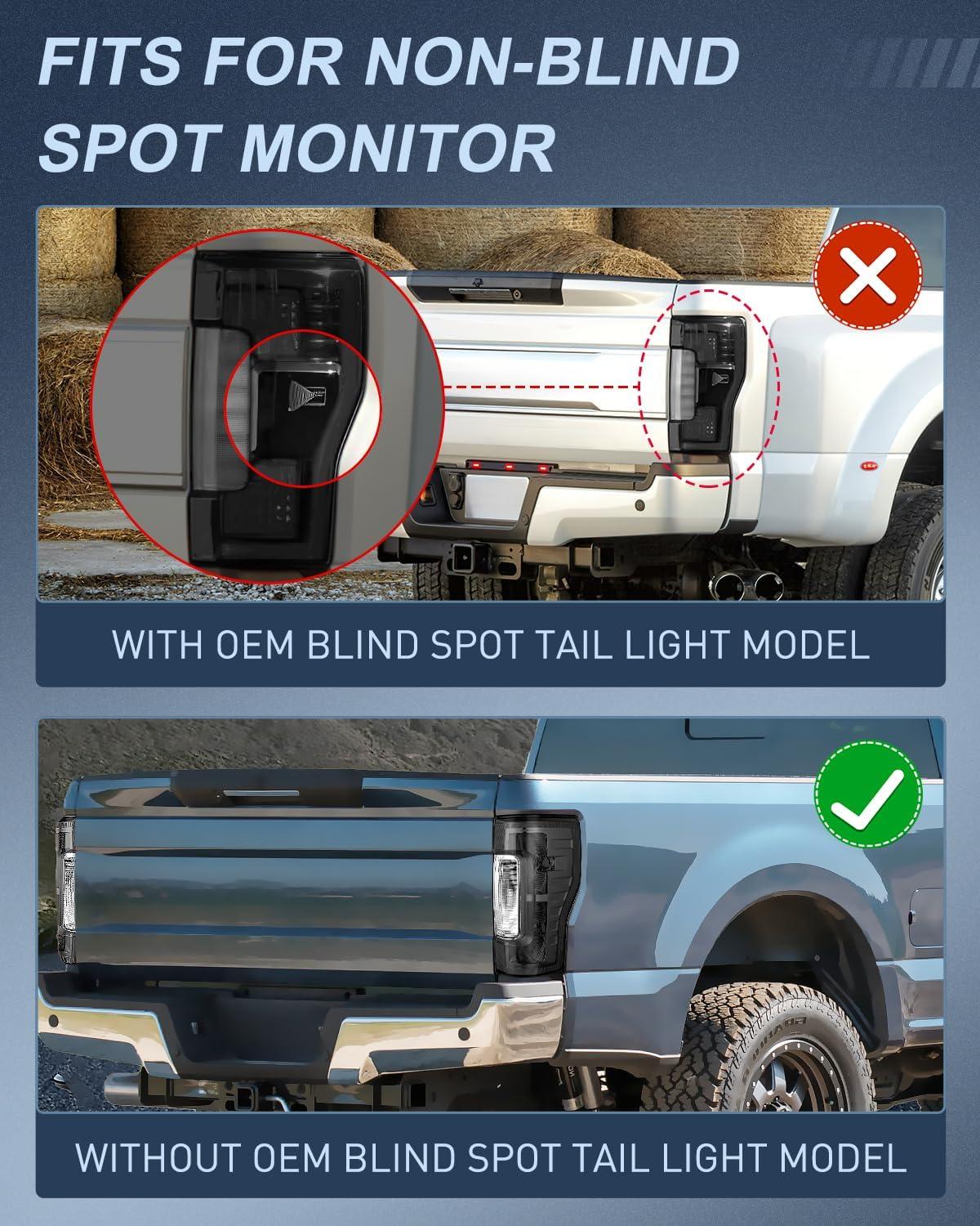 imageNilight Taillight Assembly Compatible with 2017 2018 2019 Ford F250 F350 Super Duty Rear Lamp Replacement OE Style Driver Side Red LensSmoke