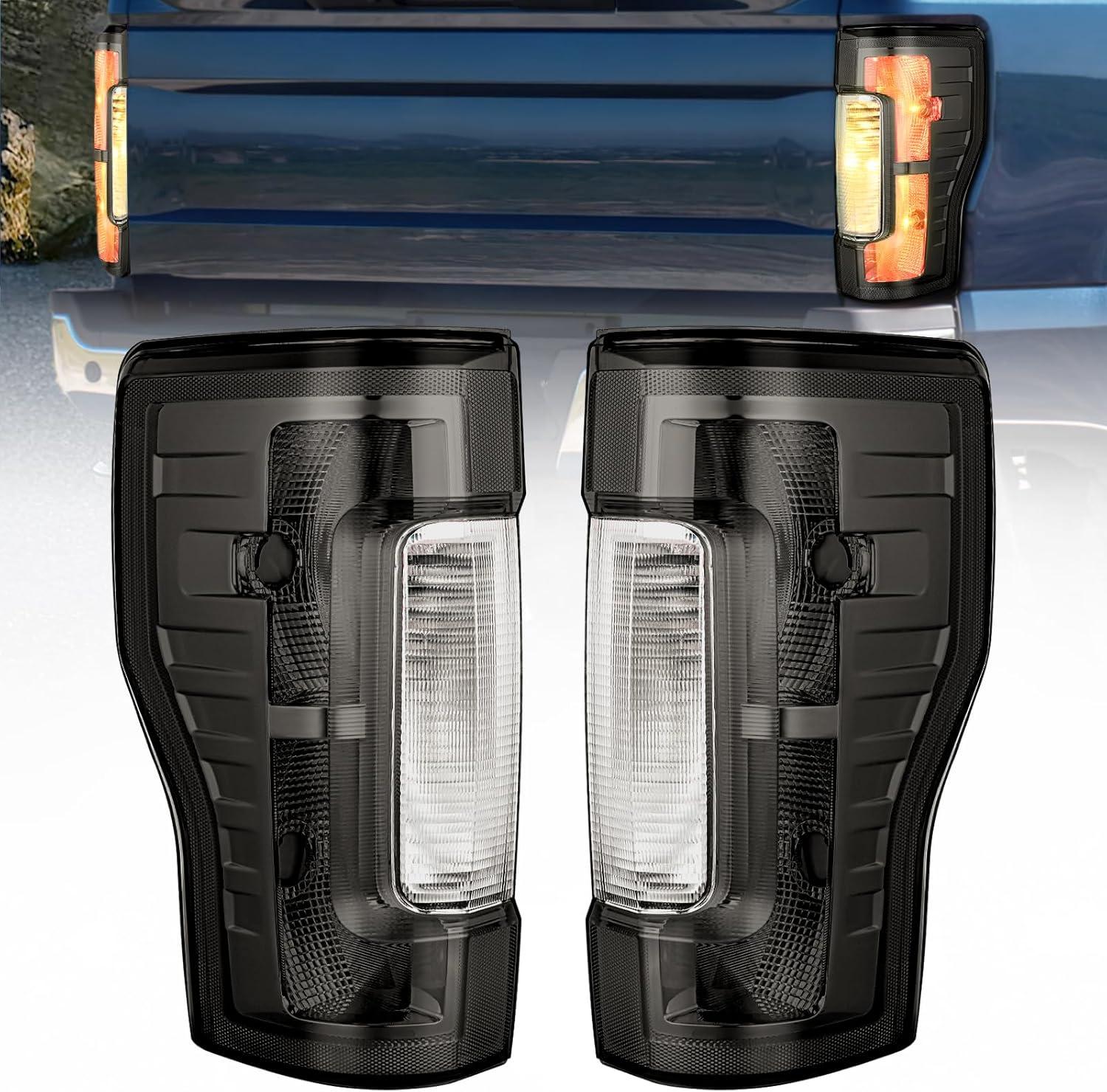 imageNilight Taillight Assembly Compatible with 2017 2018 2019 Ford F250 F350 Super Duty Rear Lamp Replacement OE Style Driver Side Red LensSmoke