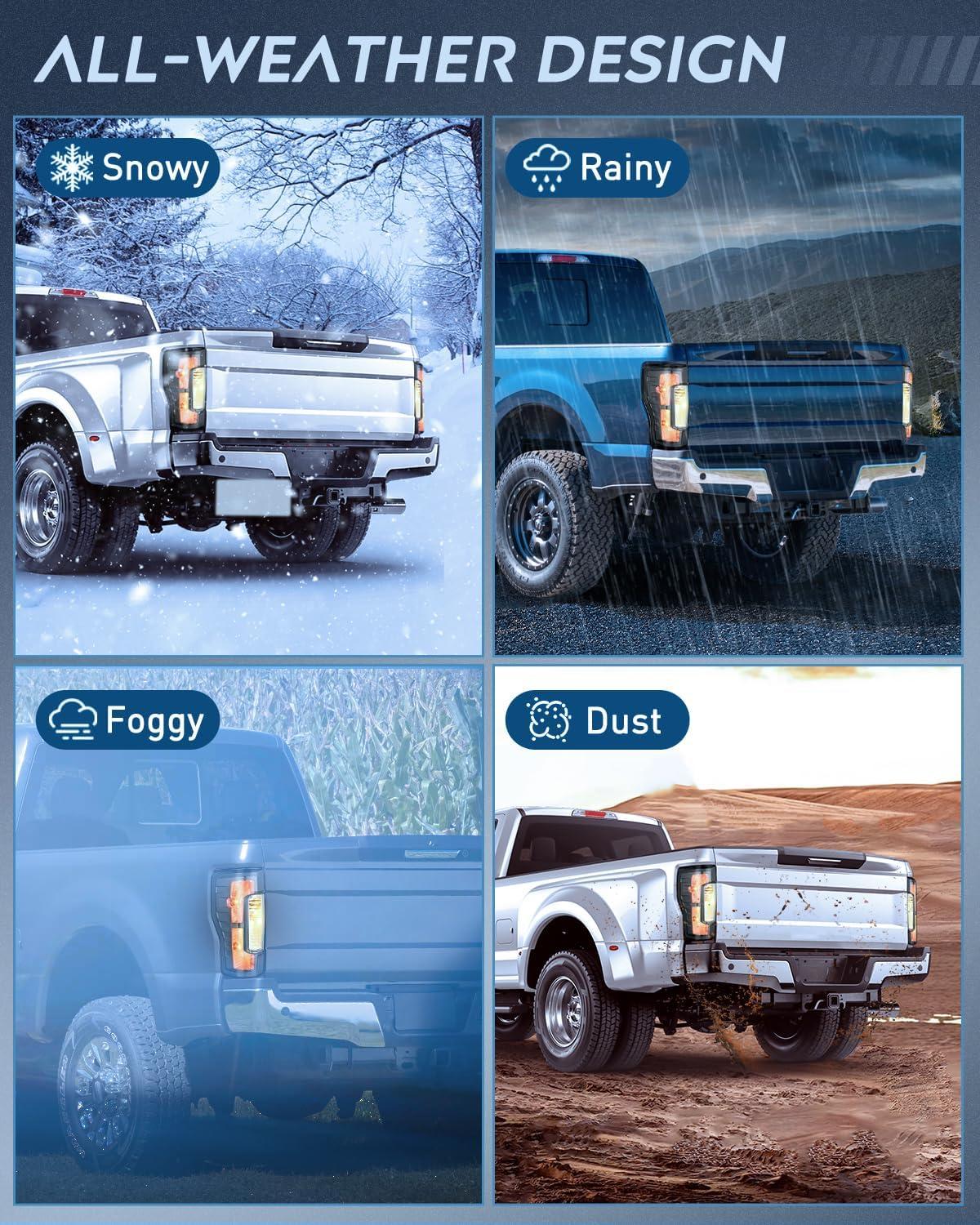 imageNilight Taillight Assembly Compatible with 2017 2018 2019 Ford F250 F350 Super Duty Rear Lamp Replacement OE Style Driver Side Red LensSmoke