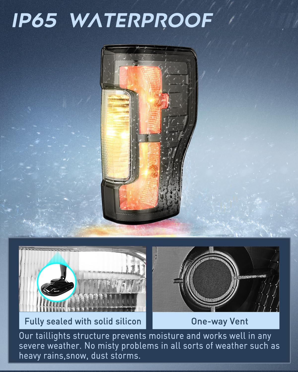 imageNilight Taillight Assembly Compatible with 2017 2018 2019 Ford F250 F350 Super Duty Rear Lamp Replacement OE Style Driver Side Red LensSmoke