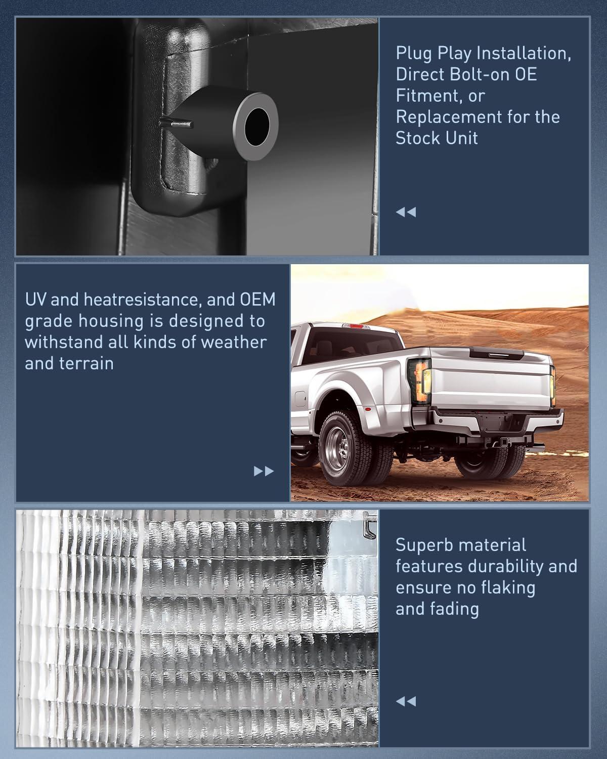 imageNilight Taillight Assembly Compatible with 2017 2018 2019 Ford F250 F350 Super Duty Rear Lamp Replacement OE Style Driver Side Red LensSmoke