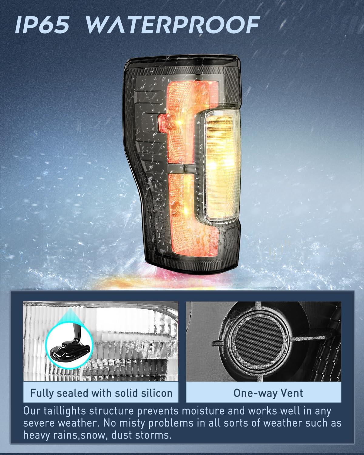 imageNilight Taillight Assembly Compatible with 2017 2018 2019 Ford F250 F350 Super Duty Rear Lamp Replacement OE Style Driver Side Red LensSmoke