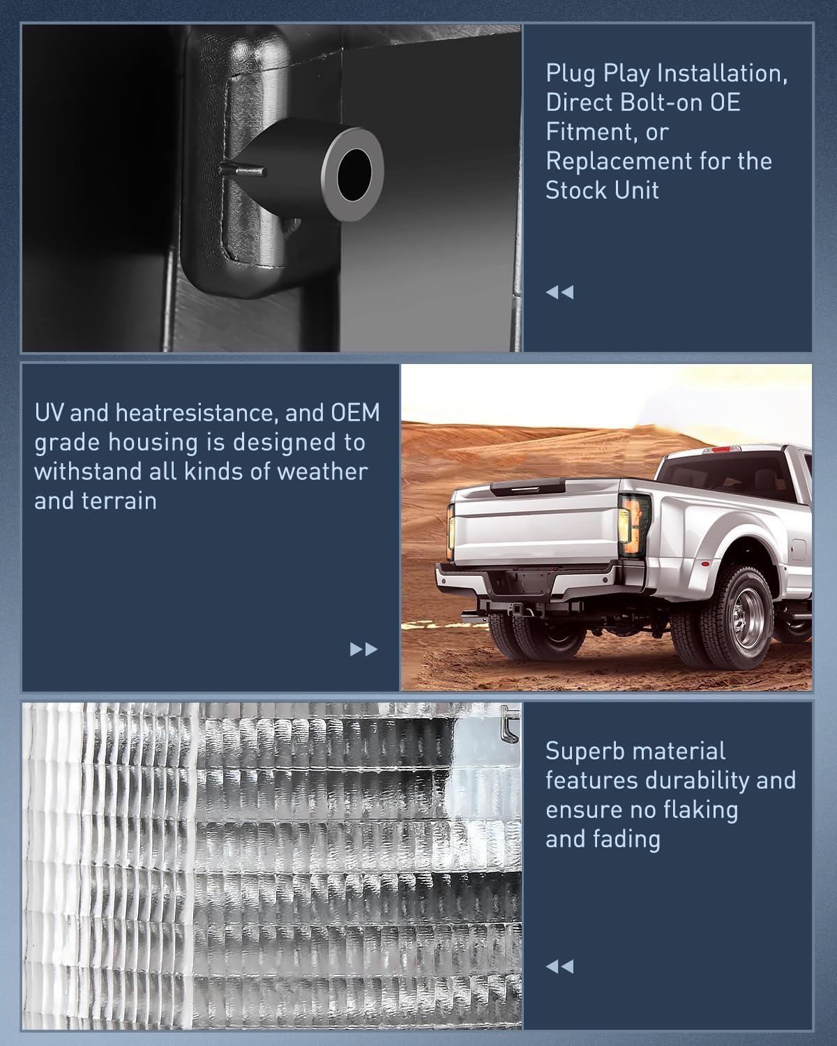 imageNilight Taillight Assembly Compatible with 2017 2018 2019 Ford F250 F350 Super Duty Rear Lamp Replacement OE Style Driver Side Red LensSmoke