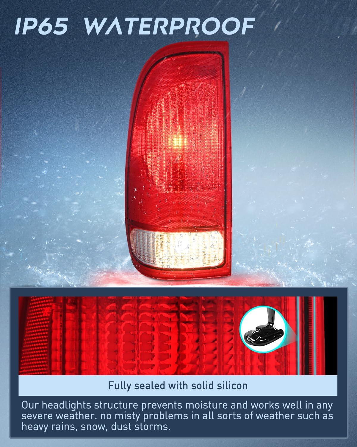 imageNilight Taillight Assembly Compatible with Ford 1997 1998 1999 2000 2001 2002 2003 2004 2005 2006 2007 Ford F150 Styleside F250 F350 F450 F550 Super Duty Dark Red Rear Lamp OE StyleRedDriver Side