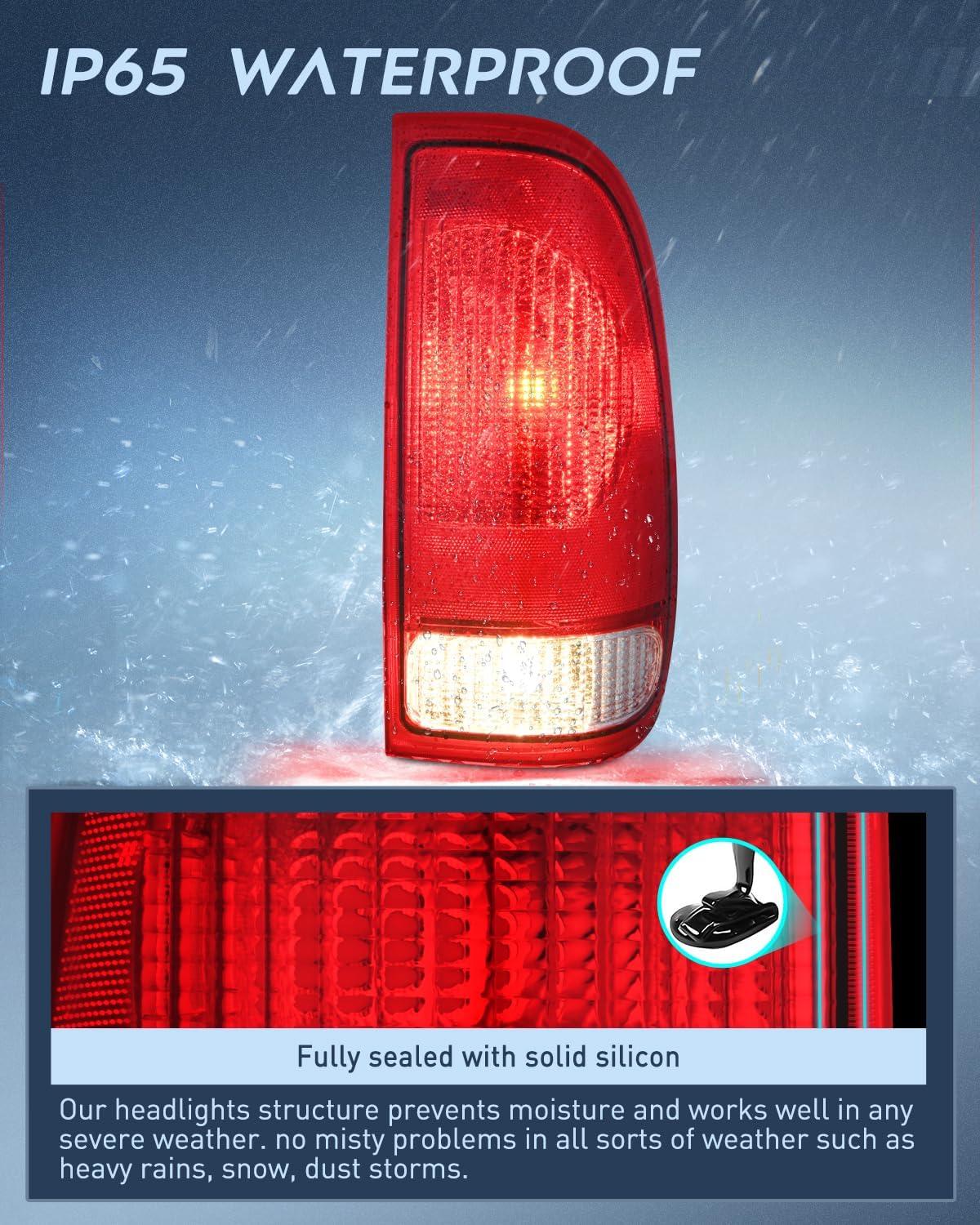 imageNilight Taillight Assembly Compatible with Ford 1997 1998 1999 2000 2001 2002 2003 2004 2005 2006 2007 Ford F150 Styleside F250 F350 F450 F550 Super Duty Dark Red Rear Lamp OE StyleRedPassenger Side