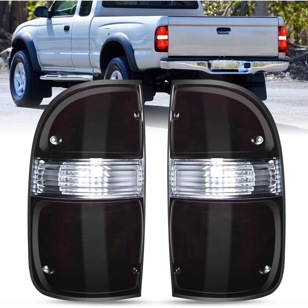 imageNilight Taillight Assembly Compatible with 2001 2002 2003 2004 Toyota Tacoma Rear Lamp Replacement OE Style Driver SideDark RedPair