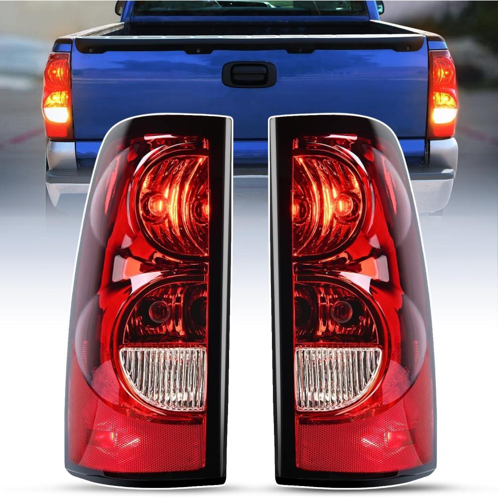 imageNilight Taillight Assembly Compatible with 2003 2004 2005 2006 Chevy Silverado 1500 1500HD 2500 2500HD 3500 2007 Chevrolet Classic OE Style Taillight Rear Lamp Driver and Passenger Side wBulbsPair of Driver and Passenger Side