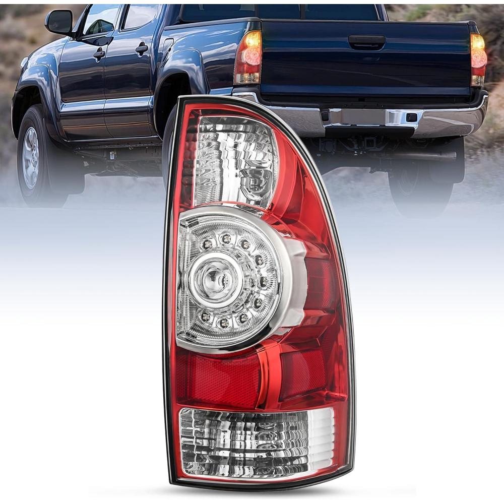 imageNilight Taillight Assembly Compatible with 2005 2006 2007 2008 2009 2010 2011 2012 2013 2014 2015 Toyota Tacoma Rear Tail Light Lamp Replacement LED Lens Passenger SideRedPassenger Side