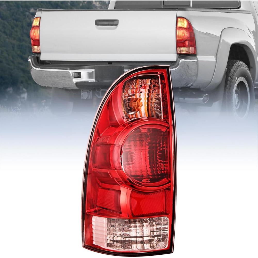 imageNilight Taillight Assembly Compatible with 2005 2006 2007 2008 2009 2010 2011 2012 2013 2014 2015 Toyota Tacoma Rear Tail Light Lamp Replacement OE Style Driver Side and Passenger SideRed HousingDriver Side
