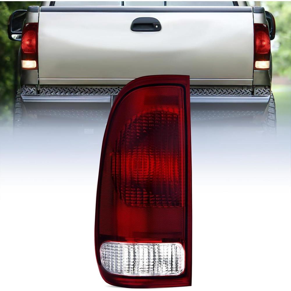 imageNilight Taillight Assembly Compatible with Ford 1997 1998 1999 2000 2001 2002 2003 2004 2005 2006 2007 Ford F150 Styleside F250 F350 F450 F550 Super Duty Dark Red Rear Lamp OE StyleDark RedDriver Side