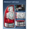 imageNilight Taillight Assembly Compatible with 2005 2006 2007 2008 2009 2010 2011 2012 2013 2014 2015 Toyota Tacoma Rear Tail Light Lamp Replacement LED Lens Passenger SideRedDriver Side