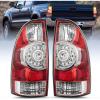 imageNilight Taillight Assembly Compatible with 2005 2006 2007 2008 2009 2010 2011 2012 2013 2014 2015 Toyota Tacoma Rear Tail Light Lamp Replacement LED Lens Passenger SideRedPair