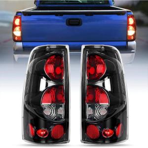 imageNilight Taillight Assembly Compatible with 1999 2000 2001 2002 2003 2004 2005 2006 2007 Chevy Silverado 19992002 GMC Sierra Rear Lamp Classic Body OE Style Chrome Housing Clear Lensblack
