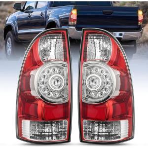imageNilight Taillight Assembly Compatible with 2005 2006 2007 2008 2009 2010 2011 2012 2013 2014 2015 Toyota Tacoma Rear Tail Light Lamp Replacement LED Lens Passenger SideRedPair