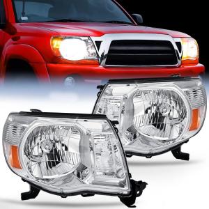 imageNilight Taillight Assembly Compatible with 2005 2006 2007 2008 2009 2010 2011 2012 2013 2014 2015 Toyota Tacoma Rear Tail Light Lamp Replacement OE Style Driver Side and Passenger SideChrome Housing  Amber Reflector