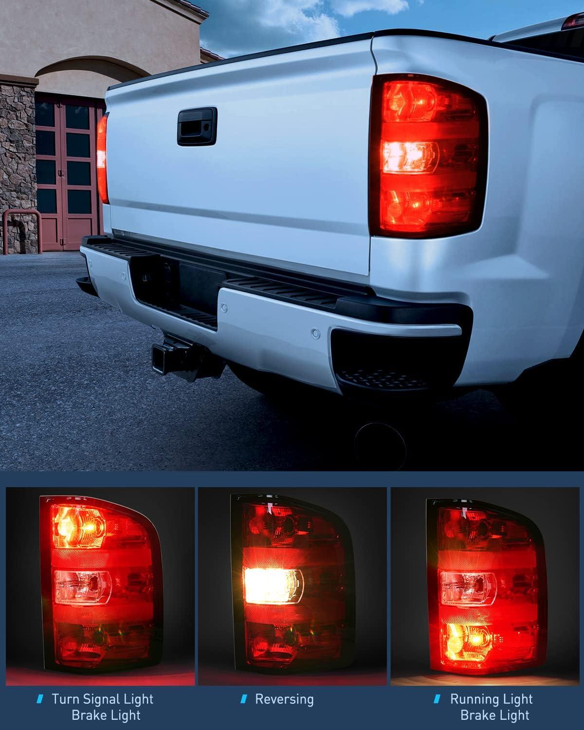 imageNilight Passenger Side Taillight Assembly for 2007 2008 2009 2010 2011 2012 2013 2013 2014 Chevy Silverado 1500 2500HD 3500HD 20072013 GMC Sierra 3500HD Rear Lamp wBulbs and HarnessRedPassenger Side