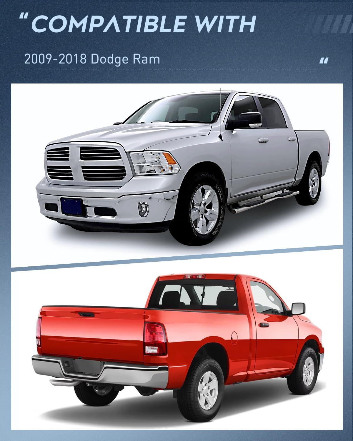 imageNilight Passenger Side Taillight Assembly for 2009 2010 2011 2012 2013 2014 2015 2016 2017 2018 Dodge Ram 1500 2500 3500 Rear Lamp Replacement OE Style wBulbs and Harness RightChrome Housing  Amber Reflector wTailight