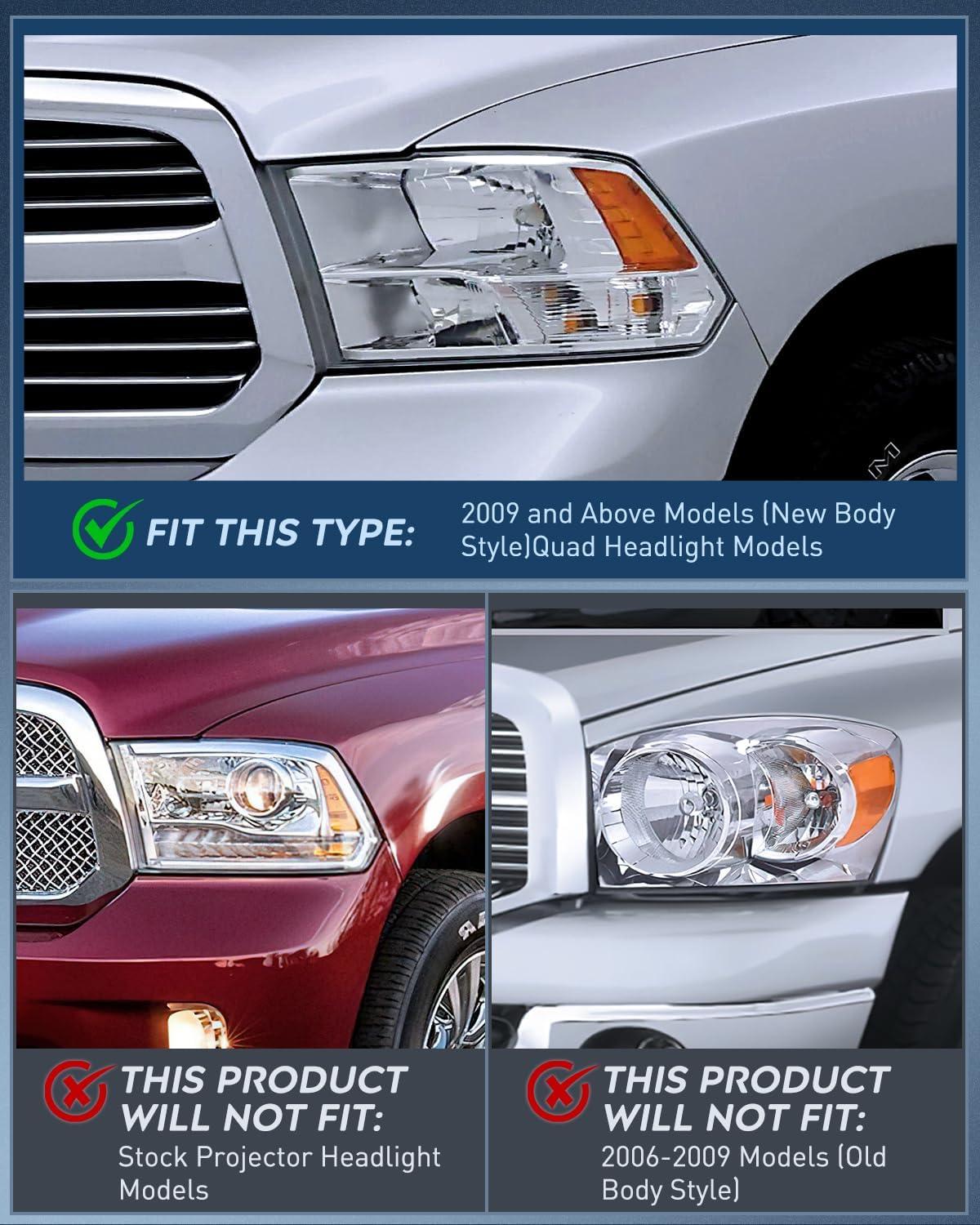 imageNilight Passenger Side Taillight Assembly for 2009 2010 2011 2012 2013 2014 2015 2016 2017 2018 Dodge Ram 1500 2500 3500 Rear Lamp Replacement OE Style wBulbs and Harness RightChrome Housing  Amber Reflector wTailight