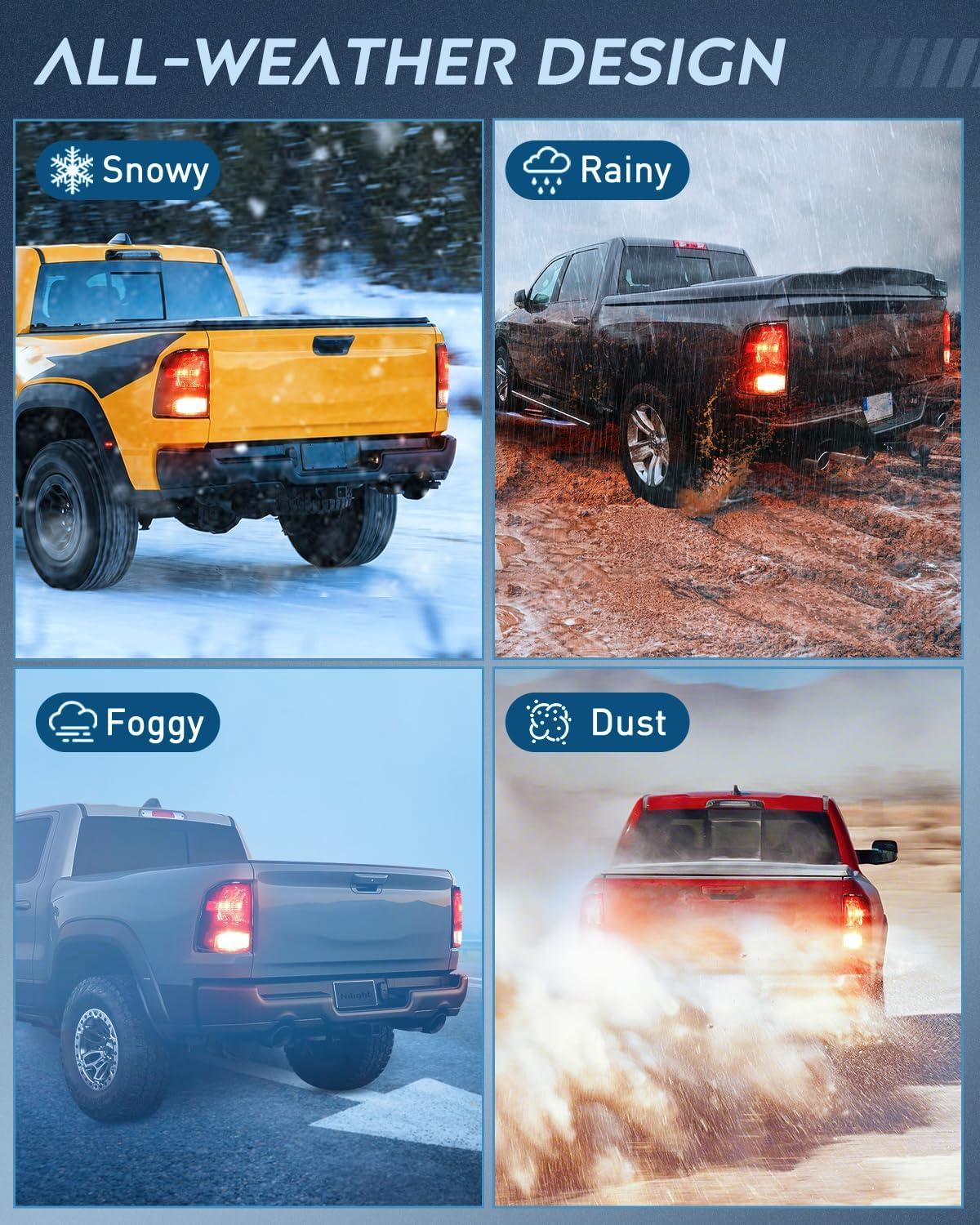 imageNilight Passenger Side Taillight Assembly for 2009 2010 2011 2012 2013 2014 2015 2016 2017 2018 Dodge Ram 1500 2500 3500 Rear Lamp Replacement OE Style wBulbs and Harness RightDark RedDriver Side