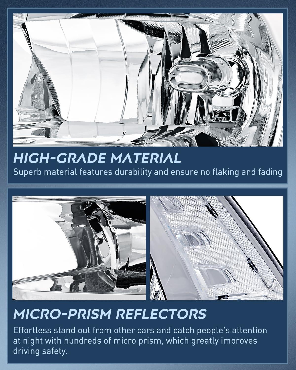 imageNilight Passenger Side Taillight Assembly for 2009 2010 2011 2012 2013 2014 2015 2016 2017 2018 Dodge Ram 1500 2500 3500 Rear Lamp Replacement OE Style wBulbs and Harness RightChrome Housing Clear Reflector