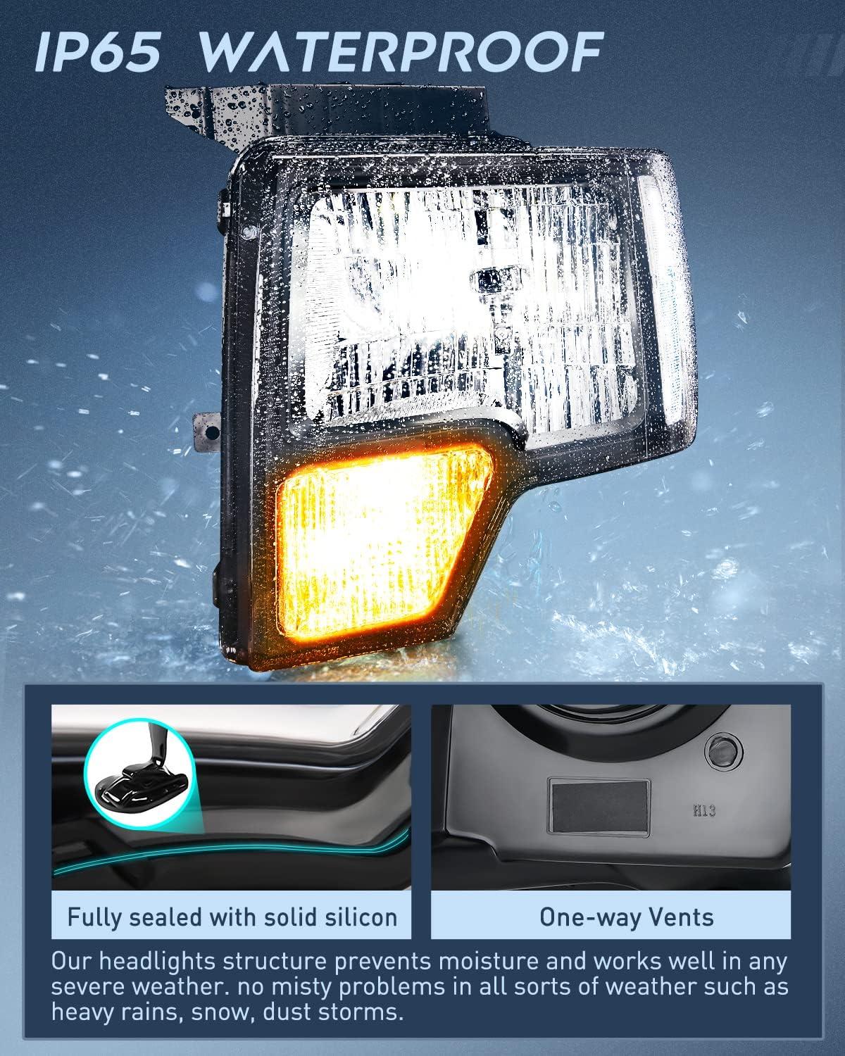 imageNilight Passenger Side Taillight Assembly for 2009 2010 2011 2012 2013 2014 Ford FF150 F150 Pickup Truck Right Rear Lamp Replacement OE Style Red Housing Tail lampBlack Housing  Clear Reflector